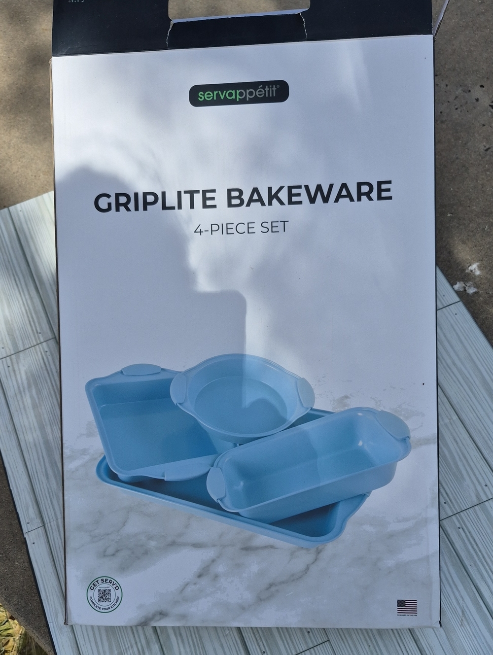 NWOT Servappétit Blue Griplite Bakeware 4-Piece Set
